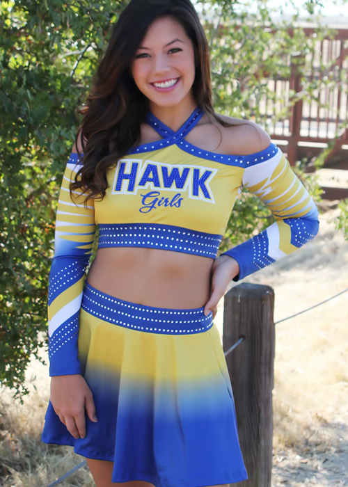 Yellow Cheerleading Uniform Two Piece Set