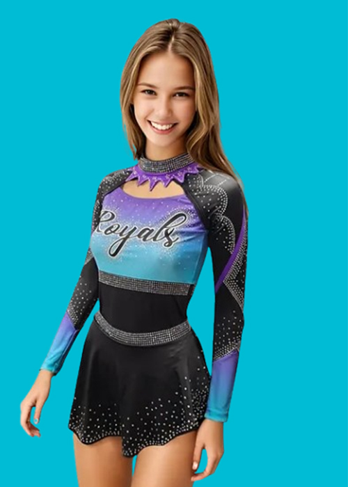 Electric Blue-Purple Cheer Uniforms