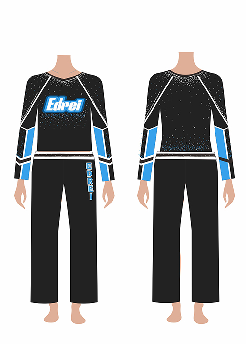 Boy Blue and Black Color Cheerleading Uniforms