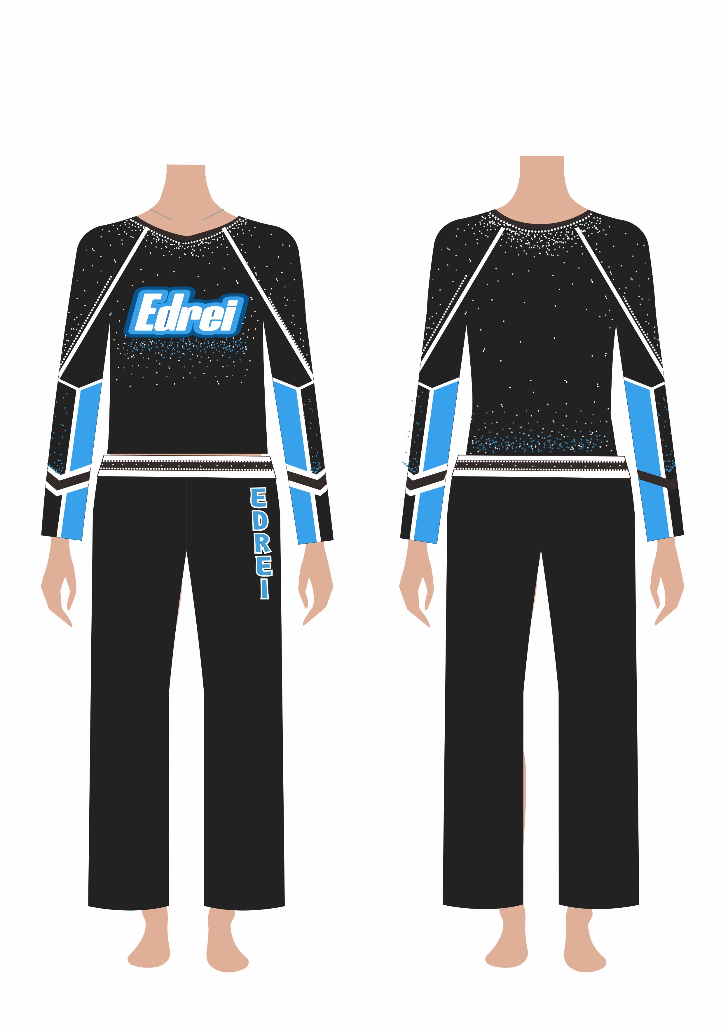 Boy Blue and Black Color Cheerleading Uniforms