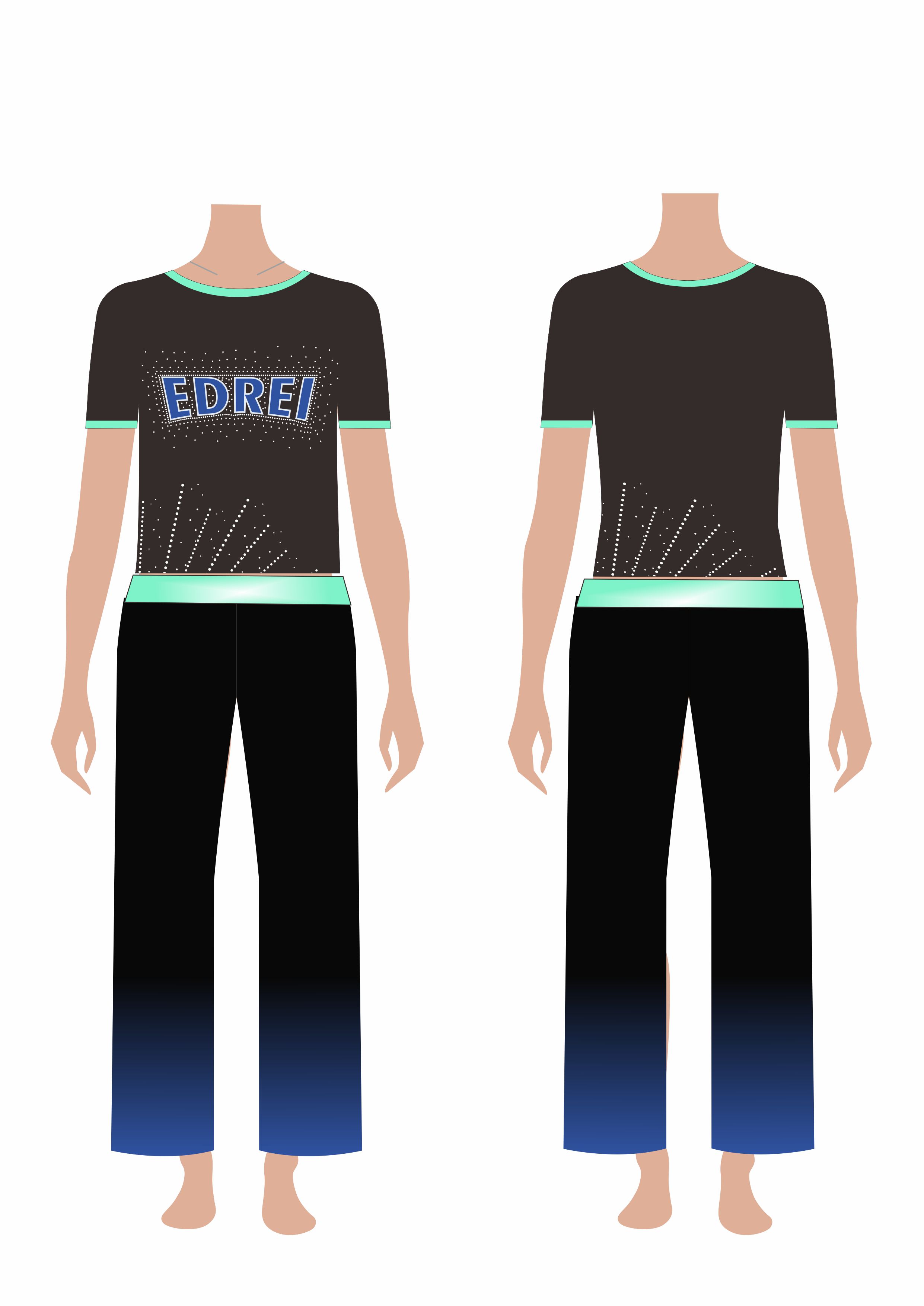 Boy Blue and Black Color Cheerleading Uniforms