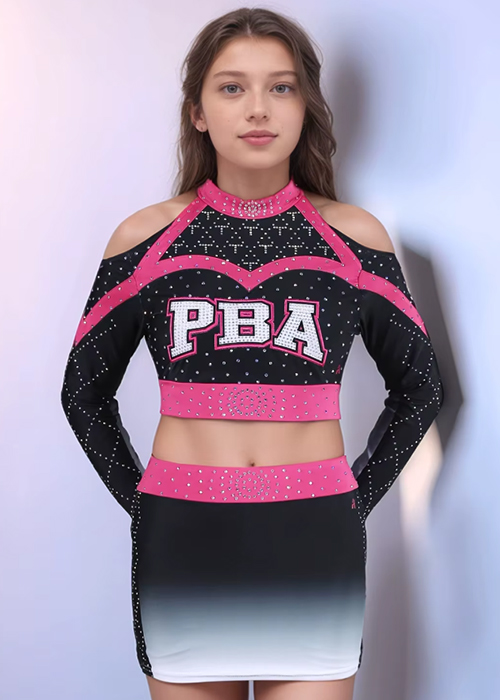 Black and Pink Cheerleading Uniform