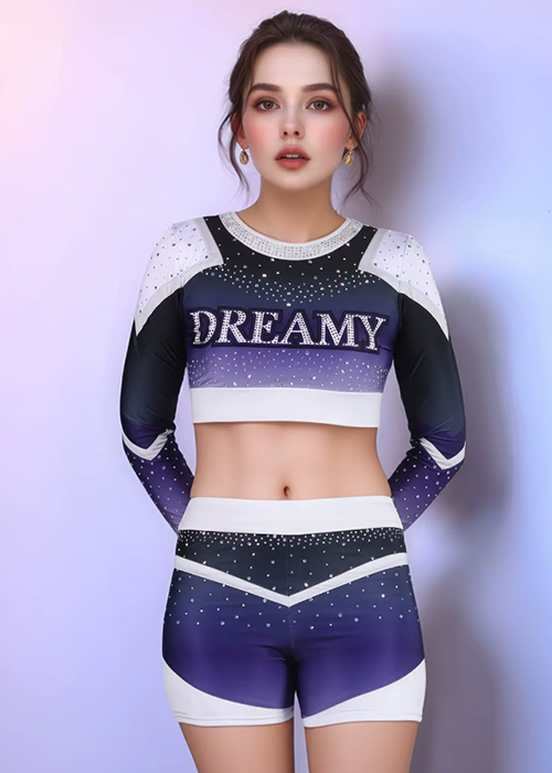 Black and Purple Cheerleading Uniform