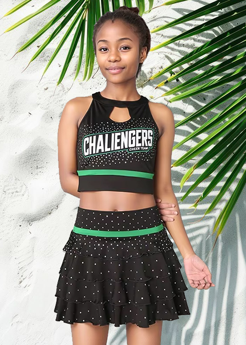 Black Two-Piece Cheerleading Uniform
