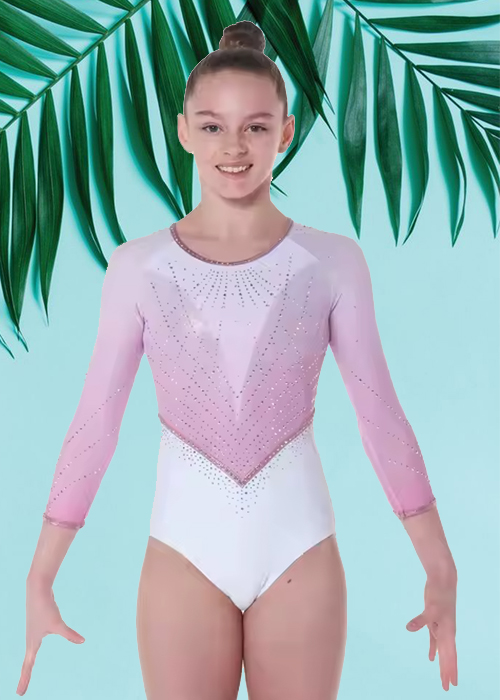 Pink and White Sparkle Leotard