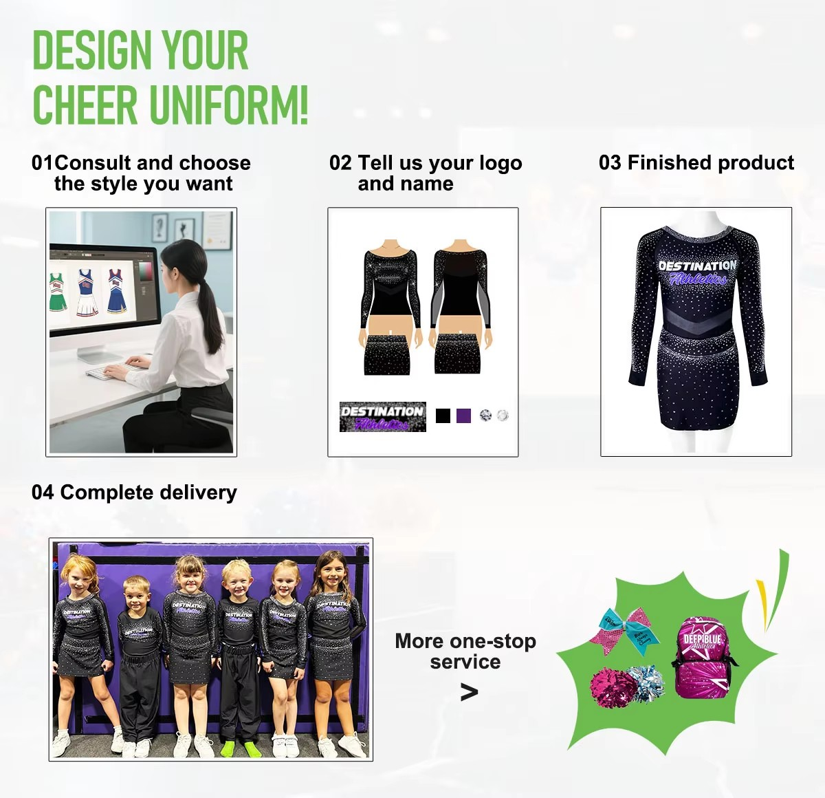 Boy Blue and Black Color Cheerleading Uniforms