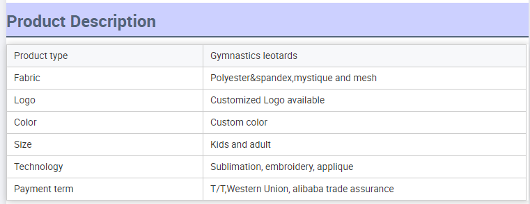 Italian ink Gymnastic Leotards