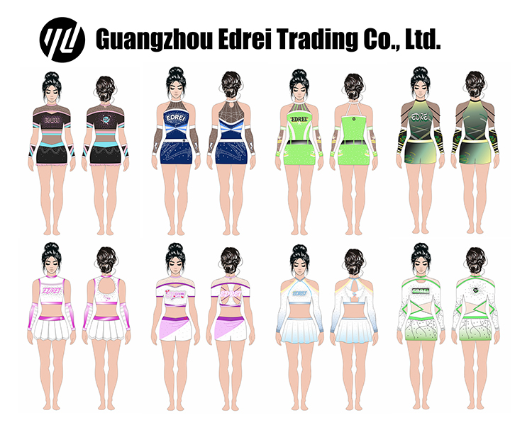 Black and Royal Blue Two-Piece Cheerleading Uniform