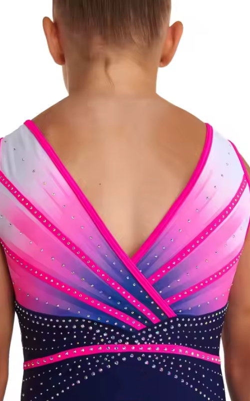 Black to Pink Ombre Gymnastics Leotard