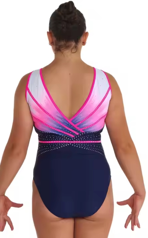 Black to Pink Ombre Gymnastics Leotard